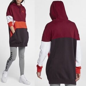 Nike Streetwear Colorblock Longline Long Hoodie Large L